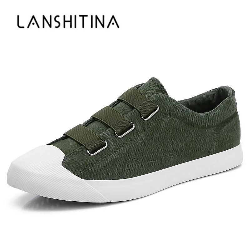 2018 Fashion Men's Canvas Shoes High Quality Men's Casual Vulcanized Shoes Breathable Loafers Man Slip-On Brand Sneakers Black