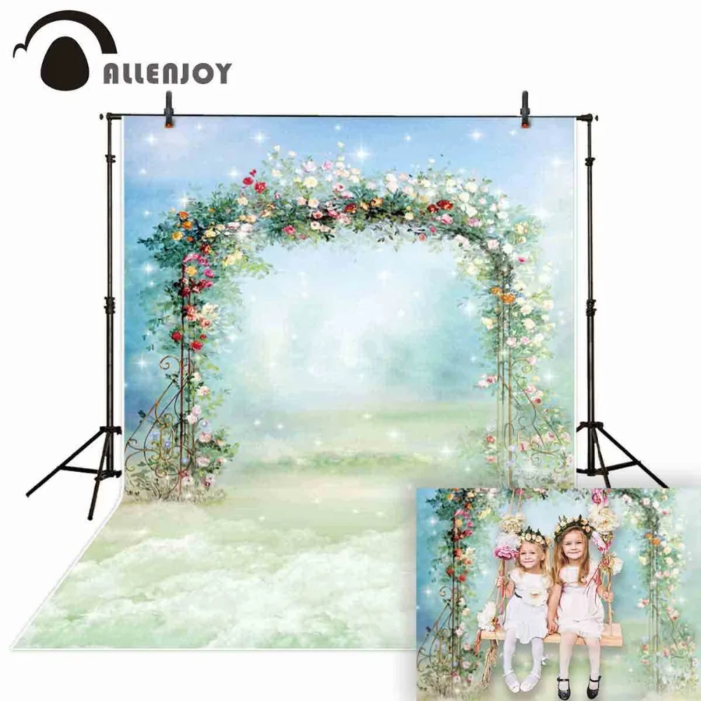 Allenjoy Фотофон рисунок цветок рамки Романтический весенний фон photocall photobooth ткань Декор печатных