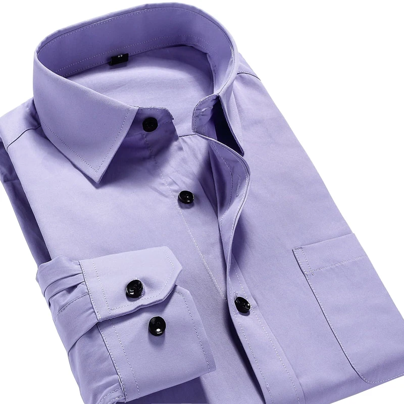 Высокое качество новые мужские платья с длинными рукавами рубашки мужские хлопковые повседневные облегающие деловые рубашки плюс размер 3XL 4XL 5XL
