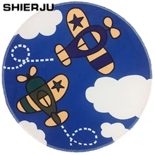 SHIERJU круглый ковер с мультяшным рисунком для детей/детей, ковер скандинавского дизайна для гостиной, прикроватные коврики для спальни, ванной комнаты, круглый ковер