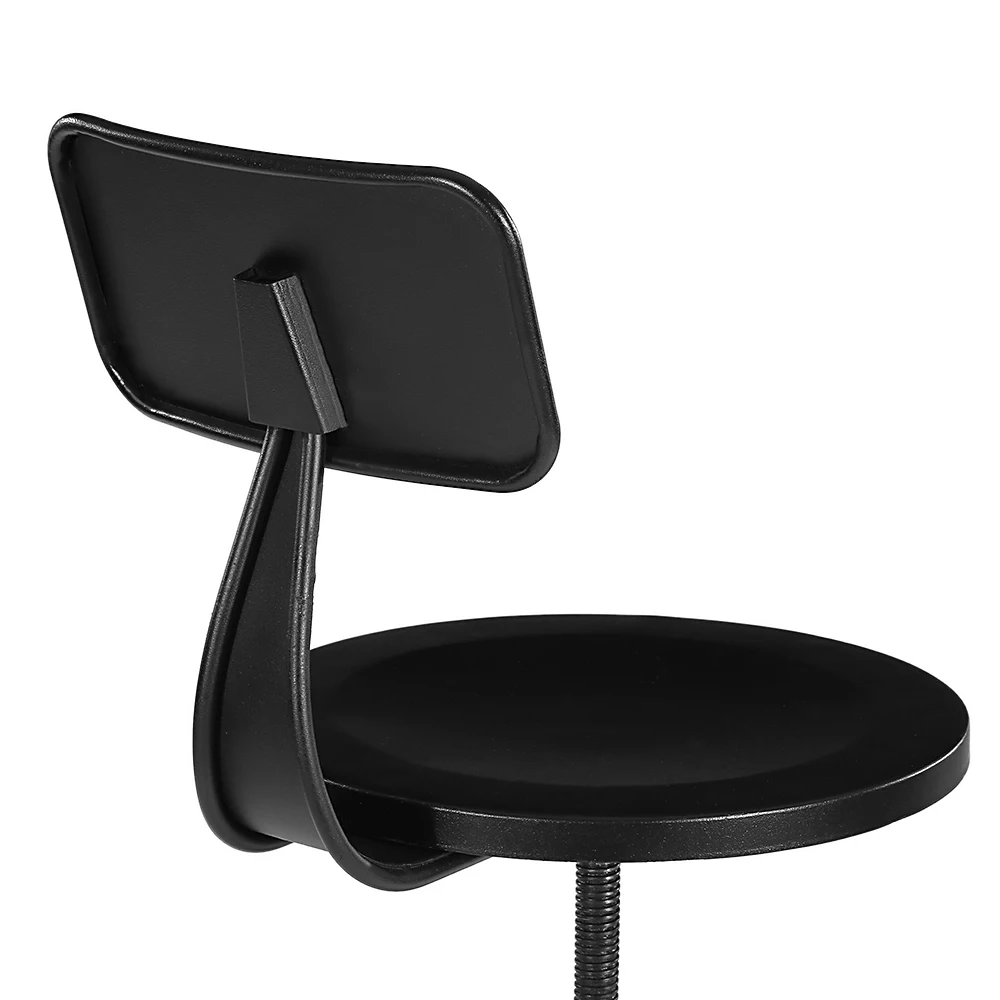 Chair Industrial Chic Metal Round Seat Adjustable Height Bar Stool with Curve Backrest Black Color Adjustable Swivel Bar Stools Chair Industrial Chic Metal Round Seat Adjustable Height Bar Stool with Curve Backrest Black Color Adjustable Swivel Bar Stools
