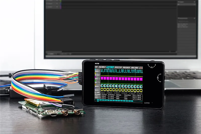 Мини DSO LA104 цифровой логический анализатор 2," экран 4 канала Осциллограф SPI IIC UART программируемый 100 МГц максимальная частота дискретизации