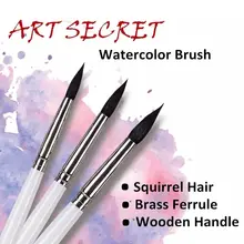 25RQ Высокое качество волосы белки деревянная ручка латунный наконечник кисти для рисования художественная живопись Акварельная кисть для рисования