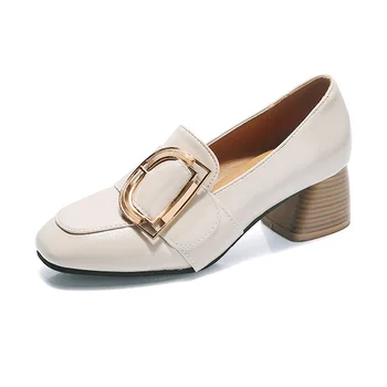 

Sexy Ladies High Heels Women Shoes 2020 Spring Summer PU Leather Women Pumps Office Ladies Square Heels 6cm YX947