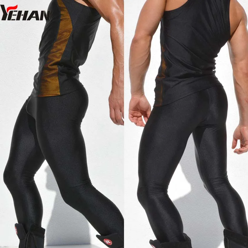 Yehan, колготки для бега, мужские, высокие, тянущиеся, одноцветные, с низкой талией, спортивные, мужские, нейлоновые, быстросохнущие, pantalones, fitnees hombre