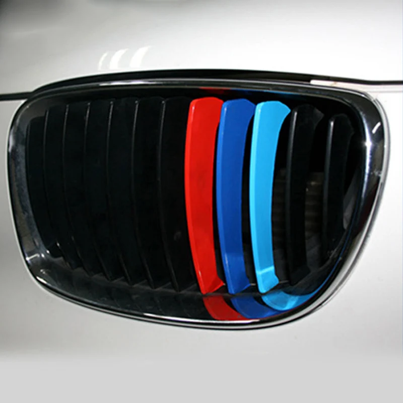 3PCs Kidney Grille Sticker 25x5cm Sport Stripe 3 Colors Red Blue and Deep Blue for BMW M3 M5 M6 E46 car accessories