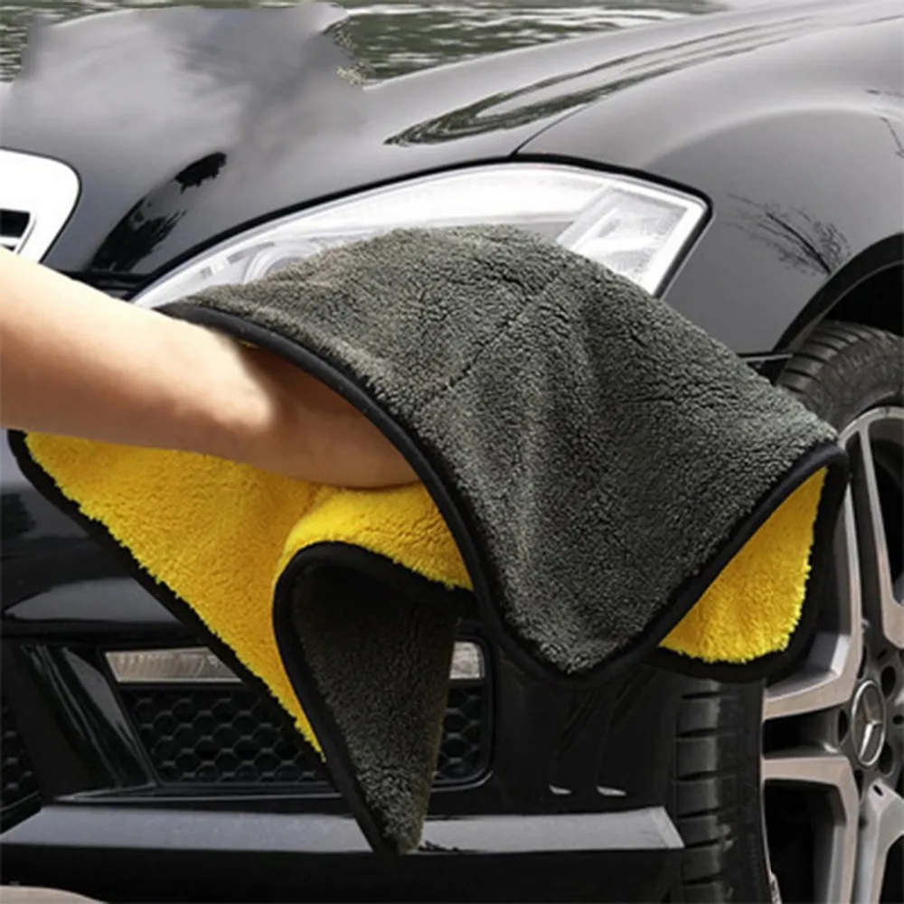 1pc 45*38cm Thick Plush Microfiber Car Cleaning Cloths Car Care Wax