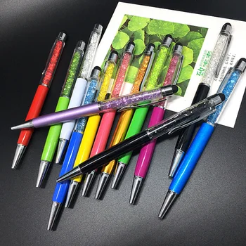 

Brand New 200 pcs Crystal pen Diamond ballpoint pens Stationery ballpen 2 in 1 crystal stylus pen touch pen