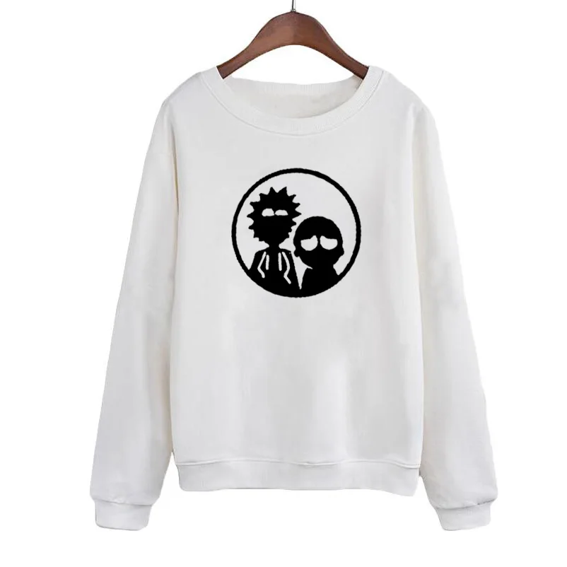  Rick and Morty Silhouette Printing Crewneck Hoodies Women Tops Fashion Harajuku Graphic Sweatshirt 