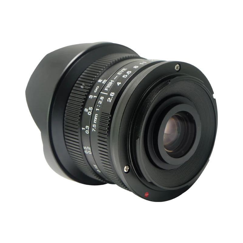

7artisans 7.5mm F2.8 Fisheye Lens 180 Degree Angle Apply to All Single Series for Sony E Mount Micro 4/3 Canon EOS-M Cameras
