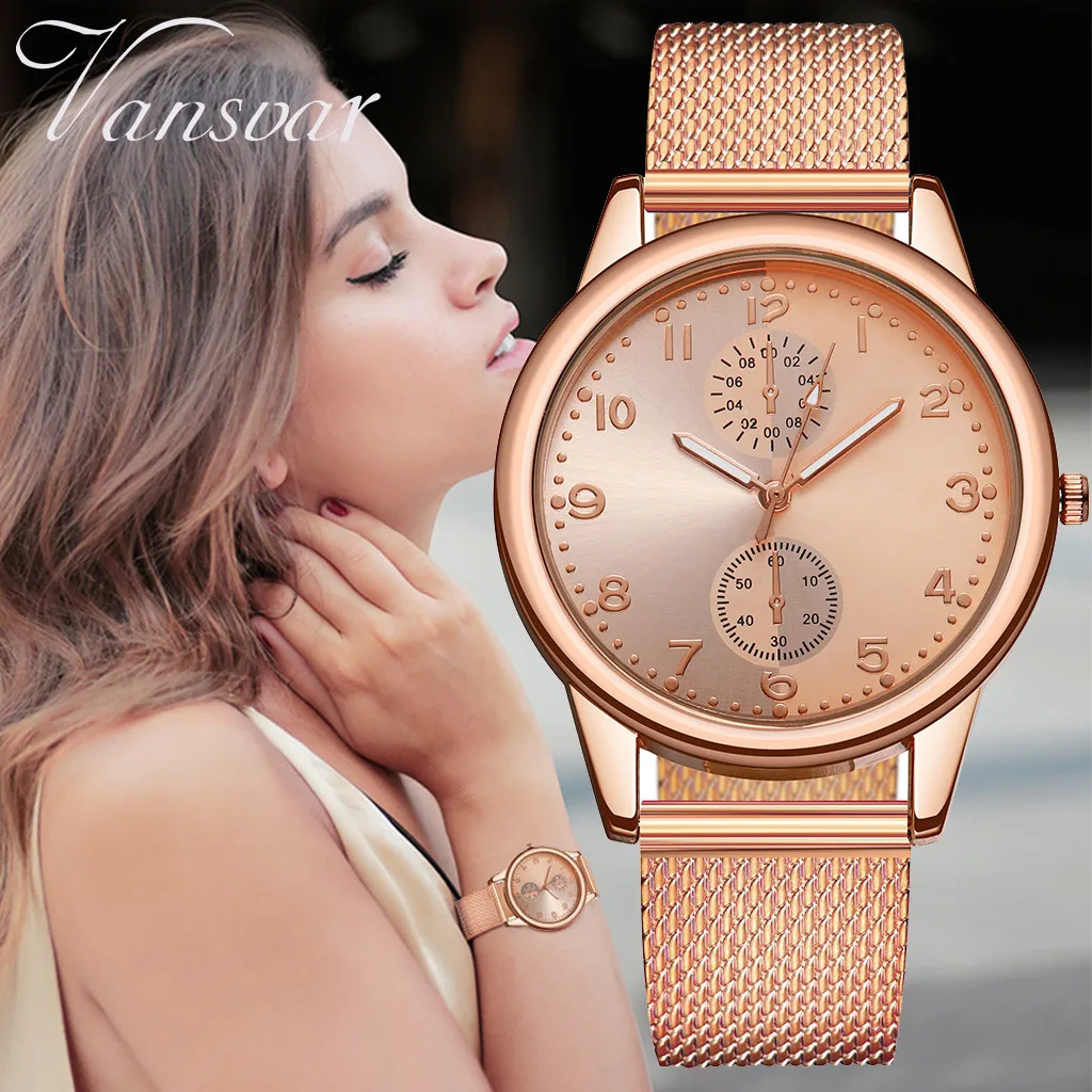 

Rose Gold Women Watches stainless steel mesh woman business watch luxury ladies girls dress sports clock relogio feminino USPS