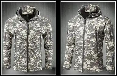 Мужская водонепроницаемая куртка охотничья одежда ветровка TAD SoftShell V4.0 тактическая куртка Военная камуфляжная охотничья куртка - Цвет: acu