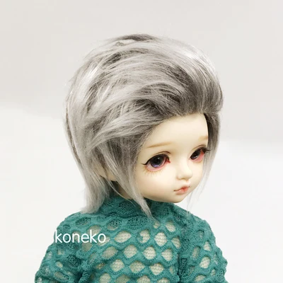 1/3 1/4 1/6 8 10 12 bylthe yosd SD AOD DOD BJD парик MSD Dollfie furwig игрушки куклы woolwig на высоком каблуке 11 см, на высоком каблуке 12 см 18 19cm22cm23cm24cm fw000 - Цвет: Серебристый