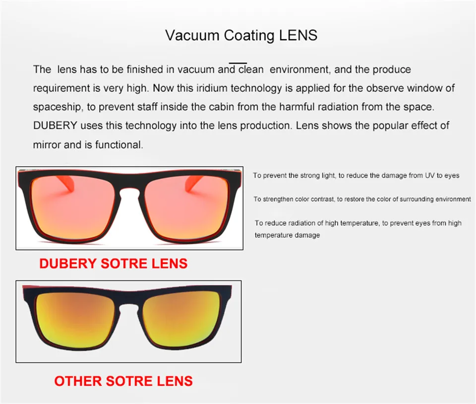 DUBERY поляризованных солнцезащитных очков Для мужчин вождения оттенков мужские солнцезащитные очки для мужчин Роскошные Брендовая дизайнерская обувь Спорт