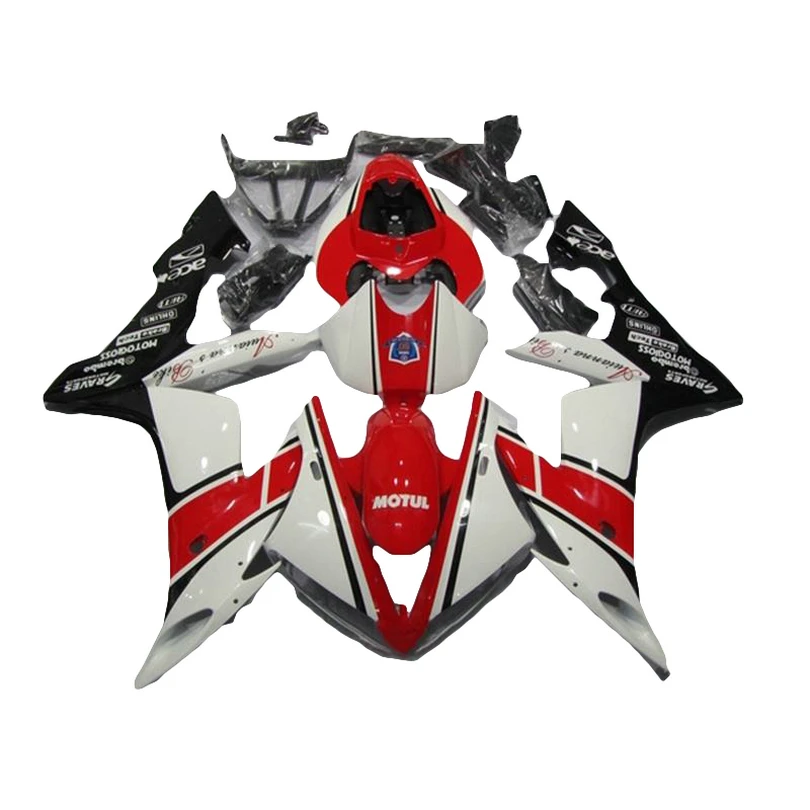 Белый красный обтекатель для YAMAHA YZF R1 04 05 06 2005 2004 2006 Обтекатели 7 подарков SZ69|Полные