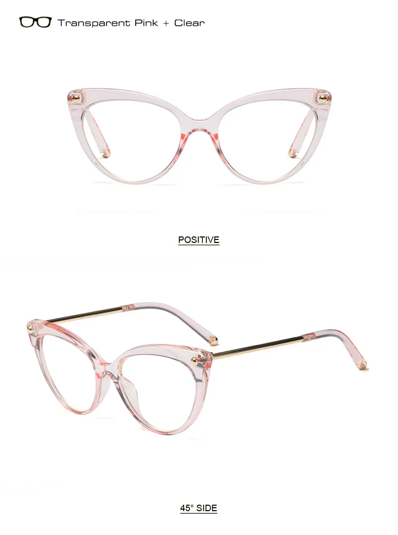 SHAUNA TR90 Temple Tip Retro Women Cat Eye Glasses Frame Fashion Mix Colors Eyeglasses Frame