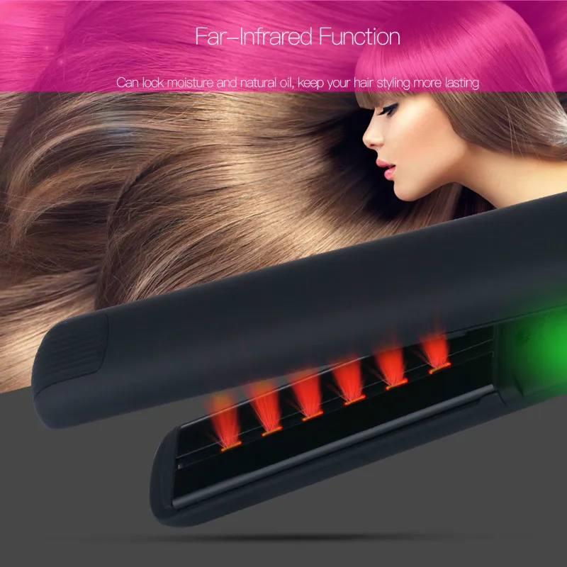Professional Ceramic LED Digital Hair Straightener MCH 3D Floating Wide Plate Flat Iron Anion Ionic Infrared