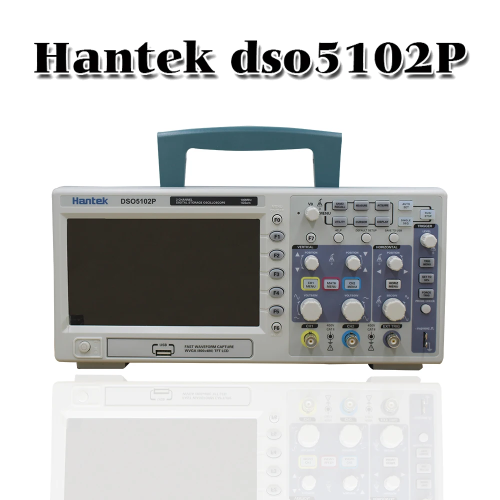 

Hantek DSO5102P Multimeter Oscilloscope 2 Channels 100Mhz Bandwidth Portable Digital Oscilloscope LCD USB Handheld Osciloscopio