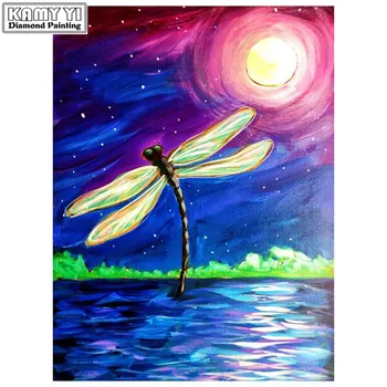 

5D DIY Diamond embroidery Cross stitch dragonfly Full Square/Round Diamond mosaic Diamond painting decoration HYY