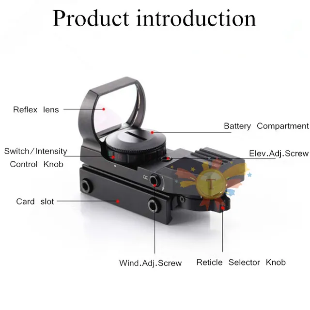 ¡Oferta! Riflescope de 20mm, óptica de caza, reflejo holográfico de punto rojo, mira Táctica de 4 retículas, juguetes de caza, accesorios de pistola - Imagen 3