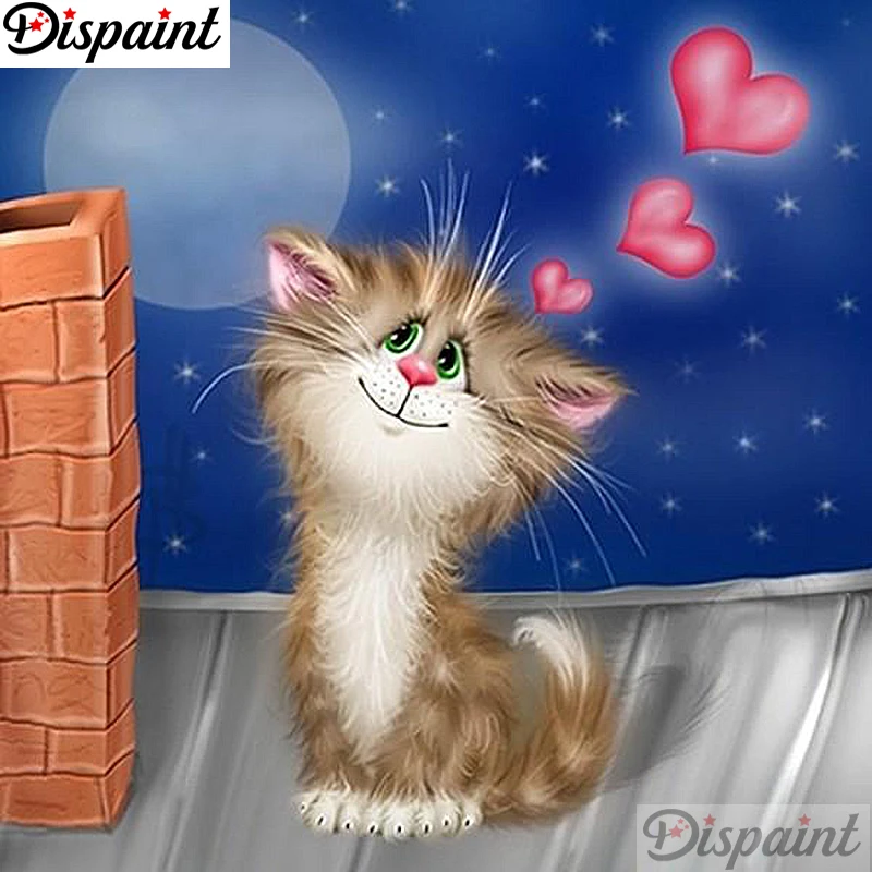 

Dispaint Full Square/Round Drill 5D DIY Diamond Painting "Cartoon cat house" Embroidery Cross Stitch 3D Home Decor Gift A10683