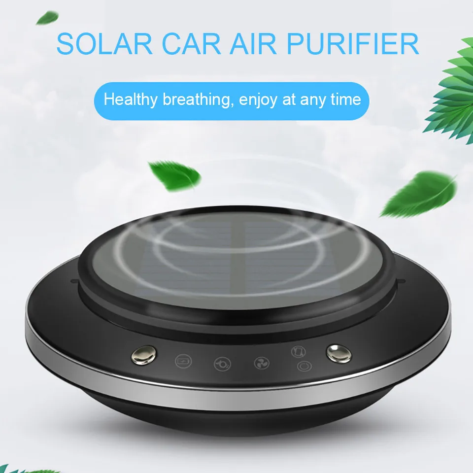 Cunymagos Portable Solar Car Air Purifiers Universal Car Styling Air Purifier Anion Fragrance Purifier Air Cleaner Ionizer Air Freshener  (2)