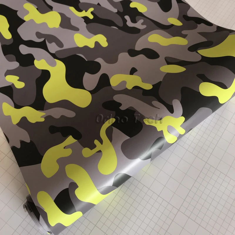 Black Grey Camo Vinyl Film-5