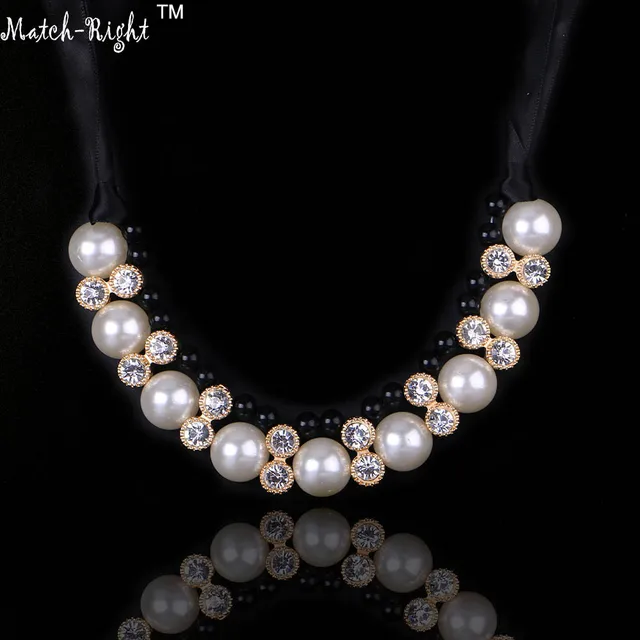 Match Right Necklace Simulated Pearl Statement Necklaces Pendants