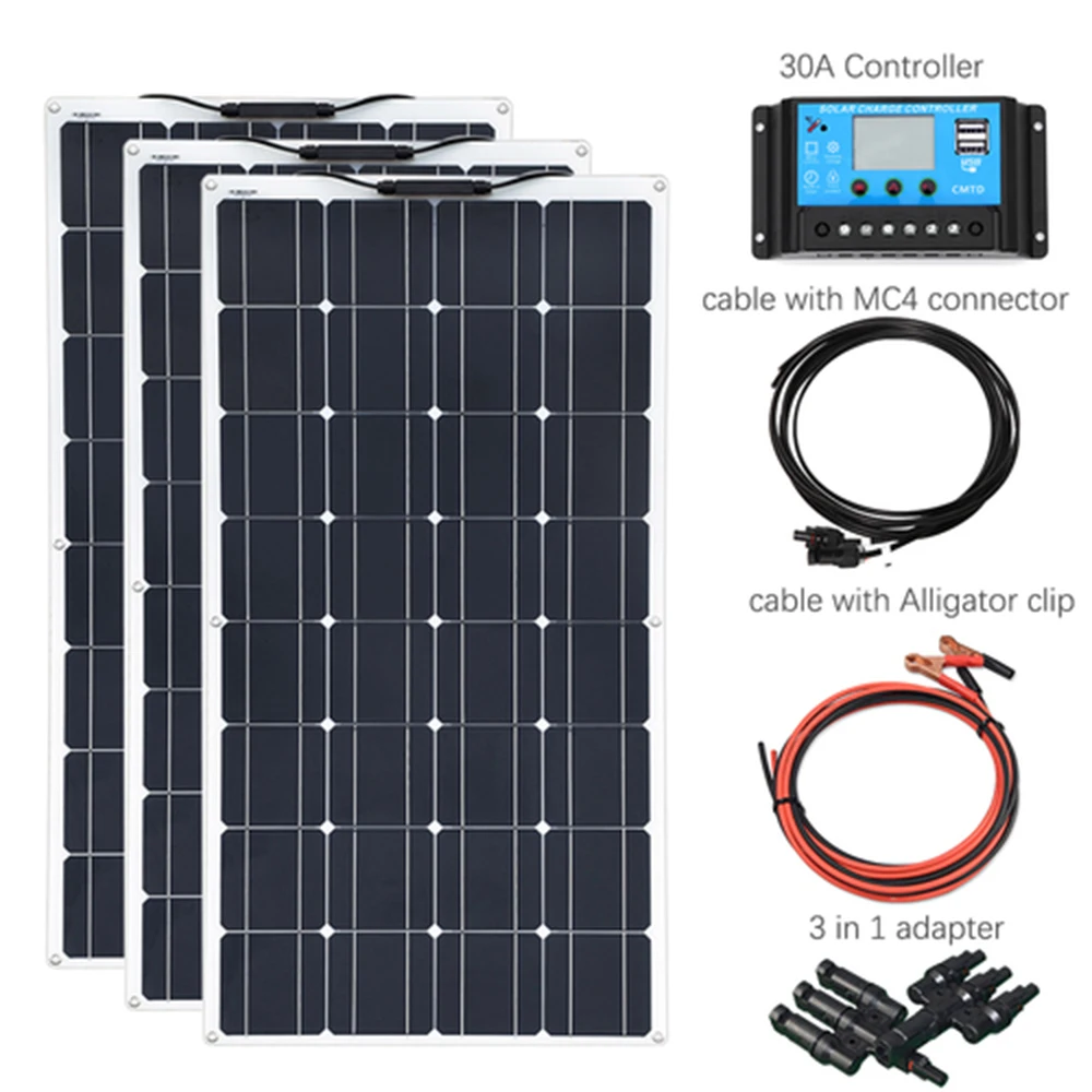 BOGUANG 3pcs 100 W solar panel 300 w DIY kit cell power energy system solar panels 300 watt Modules with 30A Controller Connect BOGUANG 3pcs 100 W solar panel 300 w DIY kit cell power energy system solar panels 300 watt Modules with 30A Controller Connect