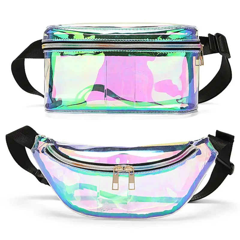 

Women Transparent PVC Clear Fanny Pack Girls Fashion Waist Bag Multifunction Shoulder Chest Bag Phone Pouch Belt Bum Bag 2019