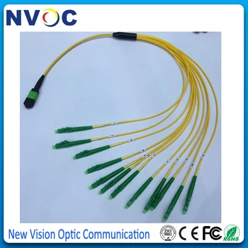 

MPO/APC Male(Nissin)-12xLC 2.0mm Fanout Fiber Patch Cord for QSFP+SR,3.0mm 12C G657A1 Mini Yellow LSZH Round Cable,L:3M (2M+1M)
