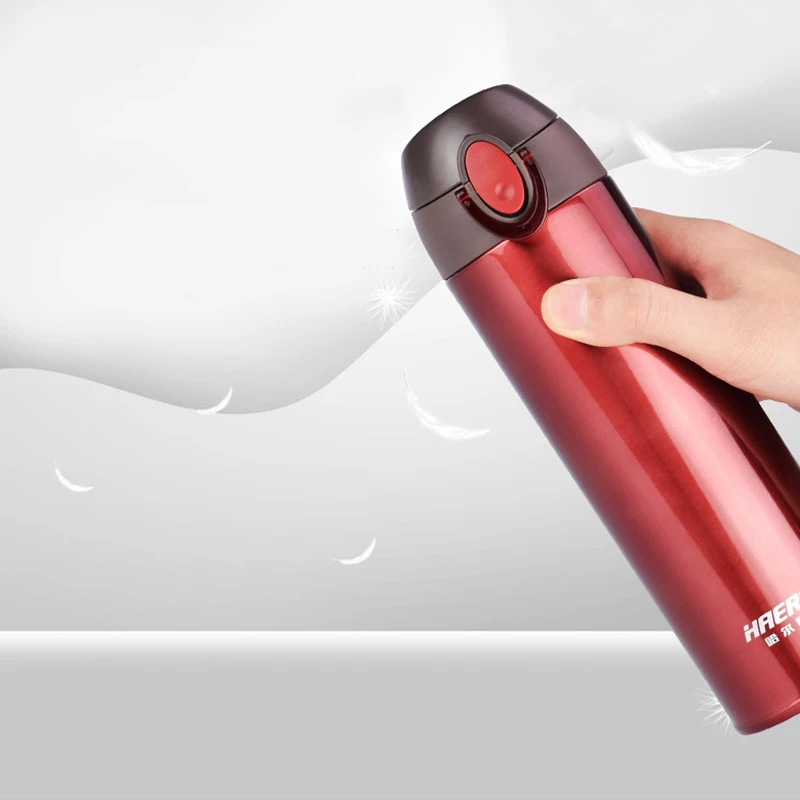 Haers 500 мл бутылка термос 304 нержавеющая сталь BPA бесплатная чашка легко открыть