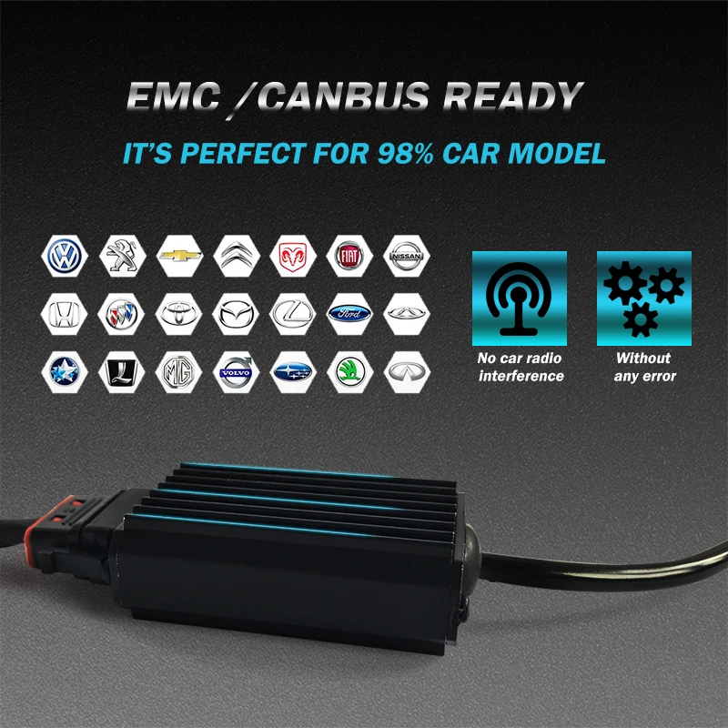 2 PCS XHP50 H7 Led H8 10000LM/Set 12V 9005 HB3 H1 Car LED Headlight 6000K H7 H11 H9 9006 HB4 Led H4 Car Light Canbus Ready EMC 