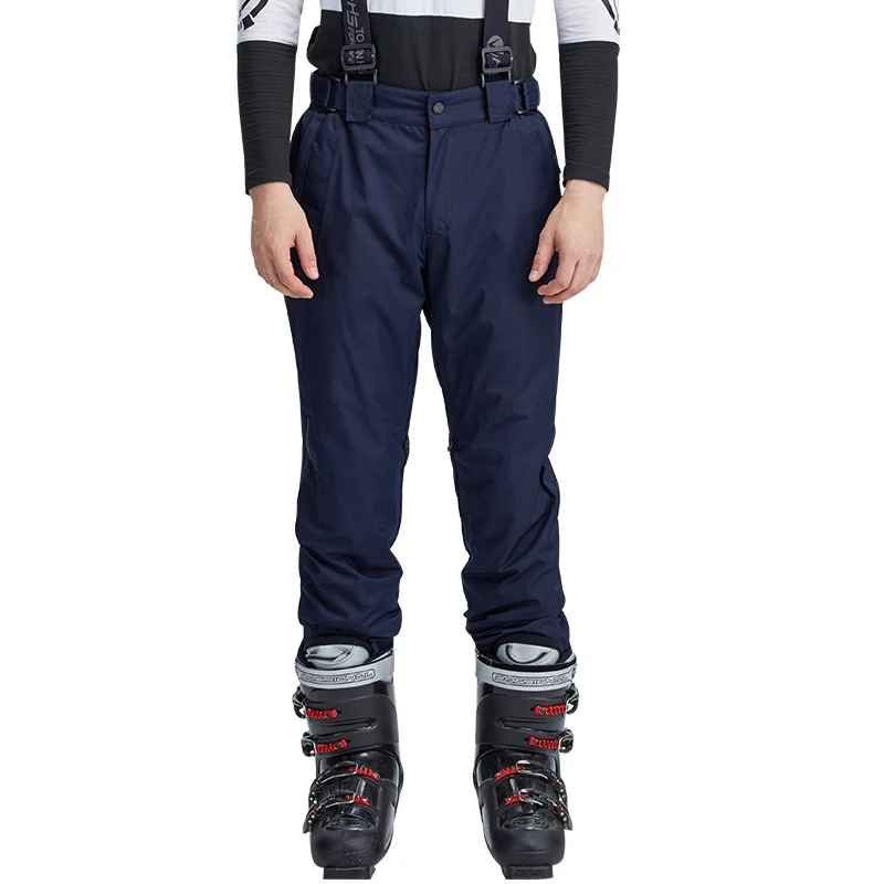 WHS Мужчины лыжные брюки брендов Открытый Теплый Сноуборд брюки мужской водонепроницаемый брюк спорт отдых брюки зима лыжные штаны ветрозащитный - Цвет: Dark blue