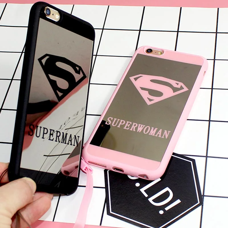 Lover зеркальный чехол для телефона iPhone X Case 8 плюс Супермен женские 7 Plus 6 S 5 SE Чехол