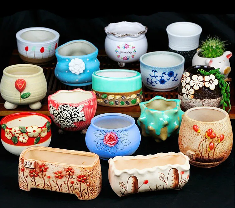 Unique European Style Ceramic Flower Pot Succulent Desktop Mini