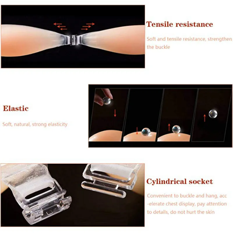 Клейкий силиконовый бюстгальтер, застежка спереди многоразовые самоклеющиеся силиконовые невидимые уплотненные пуш-ап бюстгальтеры для женщин