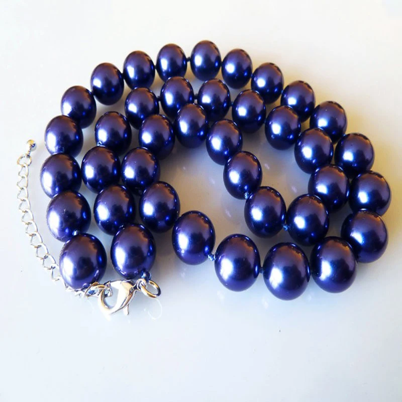 

MS 10MM Blue Fashion Necklace-FEJU