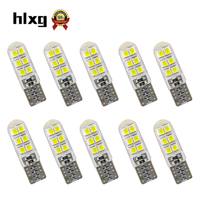 Hlxg 10 шт w5w led T10 COB свет интерьер Номерной знак купол сторона пульт дистанционного