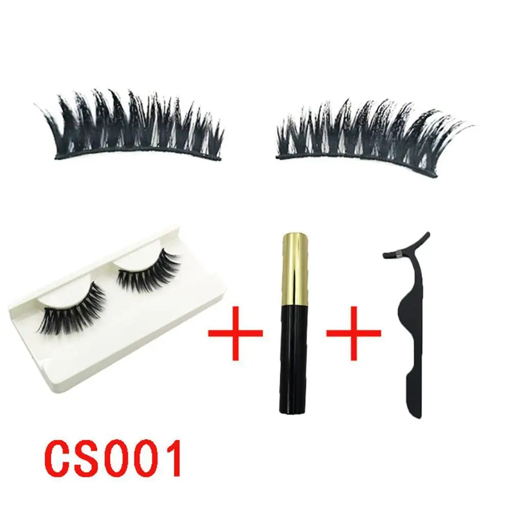 3pcs/set Magnetic eyelashes with Magnetic Eyeliner Eyelash applicator 3D natural false eyelashes Kit magnet false eye lashes