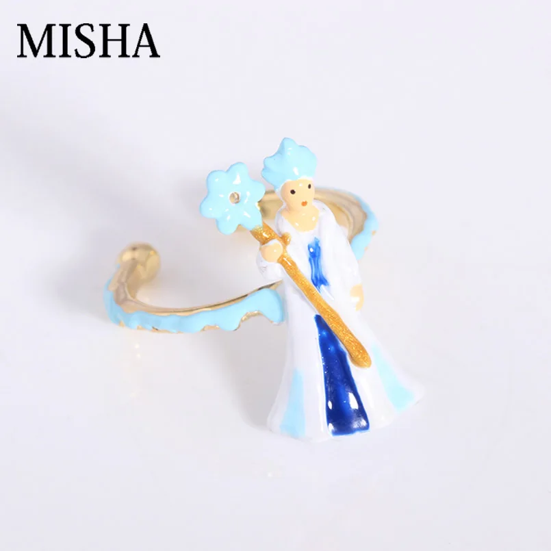 

MISHA New Retro Adjustable Handmade Ring Original Design snow Queen Shape Ring Fine For Wedding Party Jewelry L601