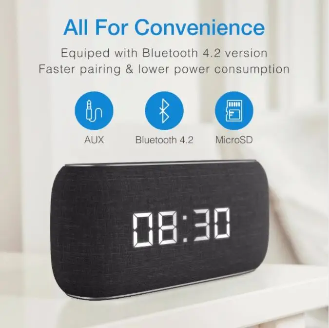 DDO HAVIT M29 Bluetooth динамик портативный домашний громкий с цифровым будильником 3D