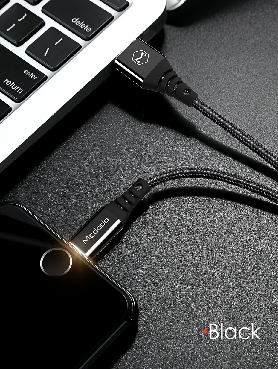 Mcdodo For iPhone USB Cable For iPhone X 7 Plus Auto Disconnect Fast Charging Data Cable For iPhone X 8 6s LED USB Cable Cord (21)