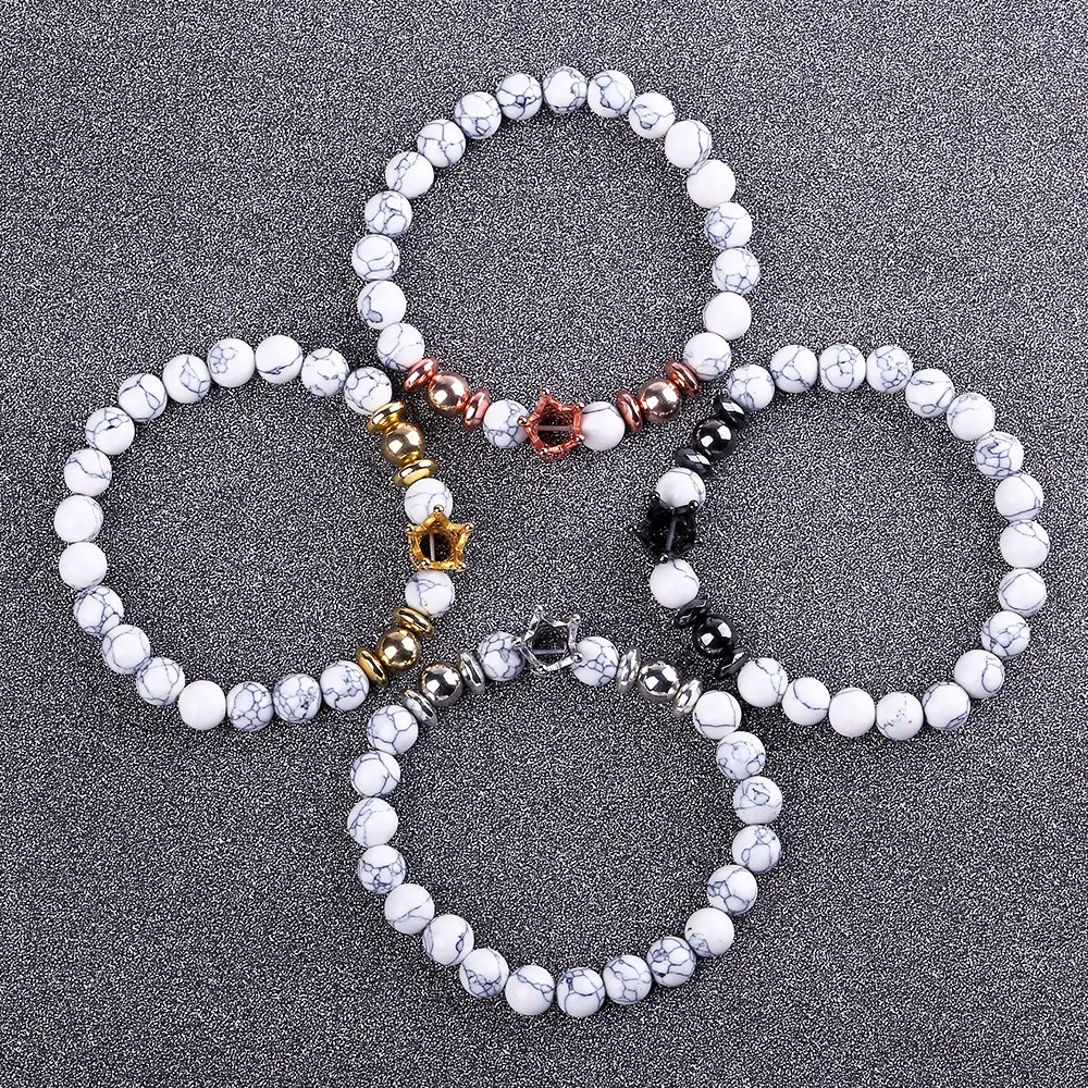 Micro Inlaid Zircon Beads Jewelry Crown Copper Beads Stone Bracelet