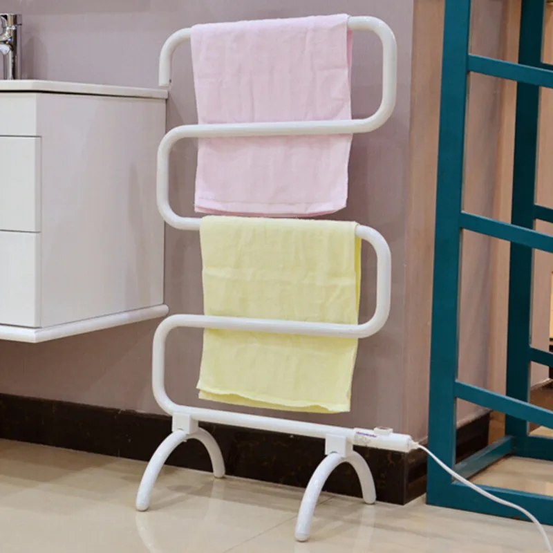 Homeleader TW-05S Secador de Toallas Independiente/Montable En Pared Moda  Toallero Calentador Eléctrico con Radiador Funciones Blanco