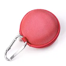 3 em 1 Caso Duro EVA Plus Rodada Organizador do Fone de ouvido Handsfree do Fone De Ouvido Vermelho e Prata Mosquetão Com