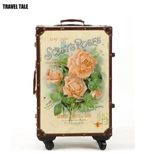 Travel tale 2" 24" 2" дюймов, Ретро стиль, в цветочек, spinner винтаж тележка для багажа, масштабных дорожных чемоданов, высокое качество