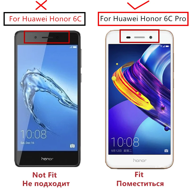Полное покрытие экрана протектор для Huawei Honor 6C Pro стекло Анти взрыв закаленное 9S 9X