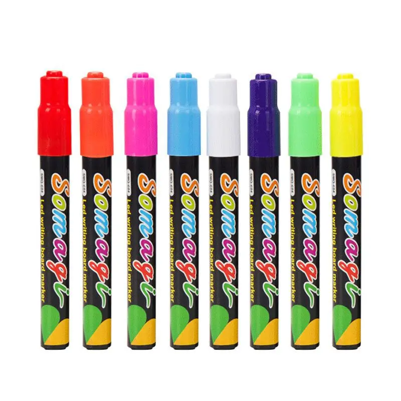 8pcs Highlighter 3D флэш DIY игрушки для рисования трехмерные Волшебные магнитные игрушки для рисования Детские Портативные наброски доска для рисования - Цвет: 8pcs Highlighter