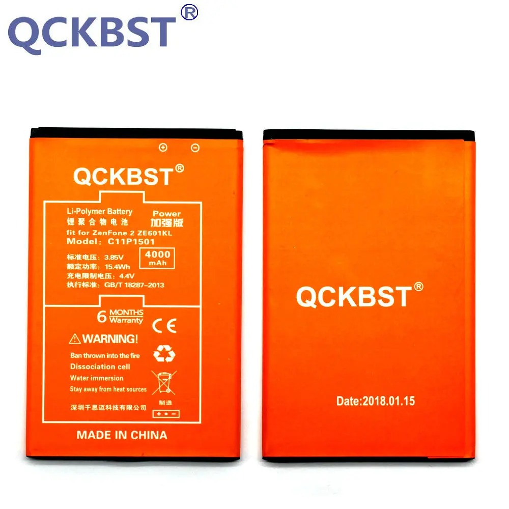 

QCKBST C11P1501 Battery 4000mAh For ASUS ZenFone 2 Laser Selfie ZE601KL ZE550KL ZD551KL Phone Li-ion Batteries